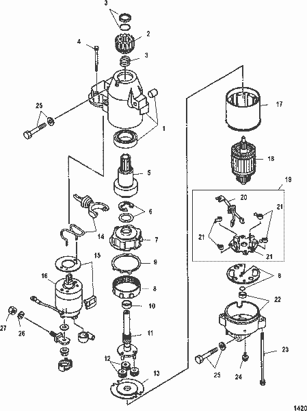 Order MERCURY 888333T 1 Starter Motor Assembly