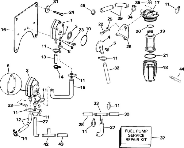 EVINRUDE-JOHNSON 438624 FILTER AY FUEL C=6