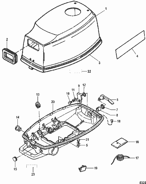 Order MERCURY 815038A04 Top Cowl Assembly, No Decals
