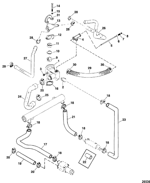 Order MERCURY _ 848954 _ Hose, Molded - Starboard - Thermostat Cover