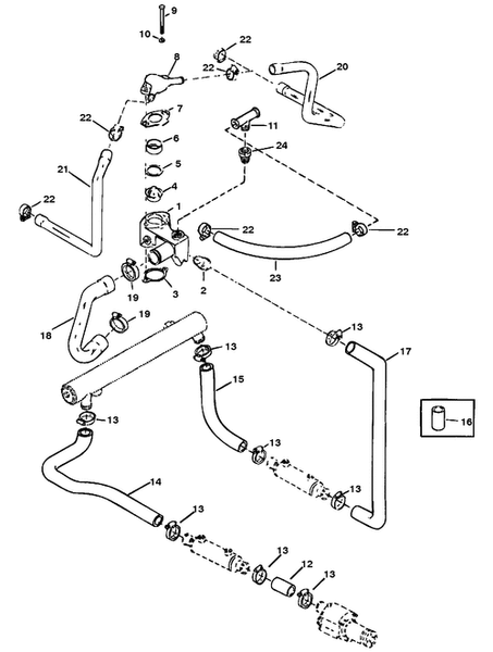 Order MERCURY _ 816347 _ Hose-Thermostat Cover (Port)