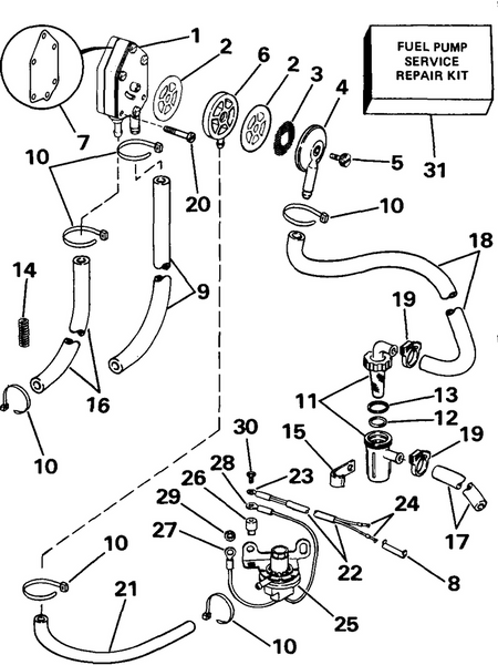 EVINRUDE-JOHNSON 393103 FUEL PMP REP KIT C=3