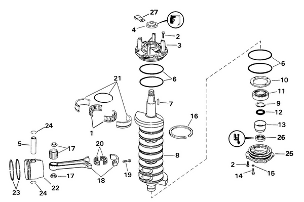 EVINRUDE-JOHNSON 348495 KIT AY BEARING C=5