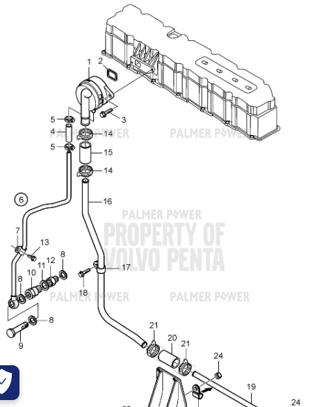 Order VOLVO PENTA 21088555 Rubber Sleeve