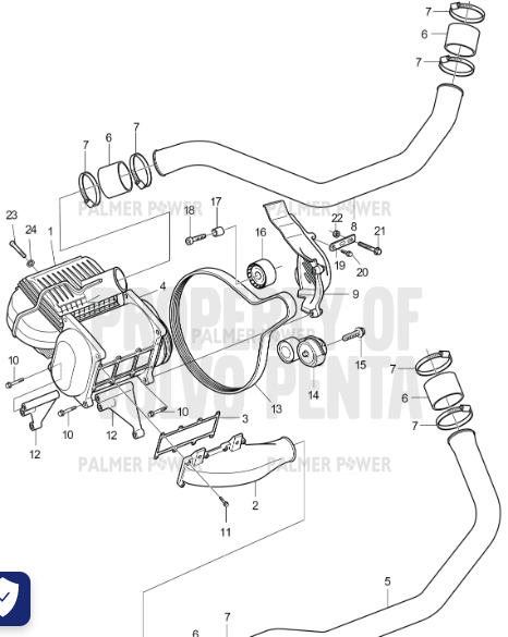 Order VOLVO PENTA 21452524 Belt Protector