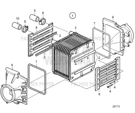 Order VOLVO PENTA 22832882 Charge Air Cooler | Charge Air Cooler Rear, Components