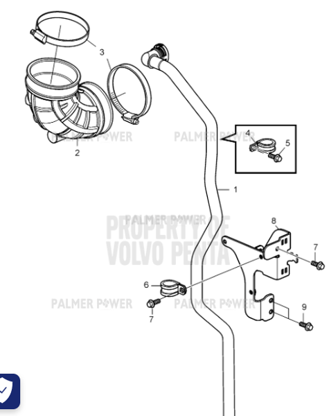 Order VOLVO PENTA 22843271 Breather Pipe