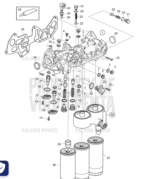 Order VOLVO PENTA 23379633 Oil Filter Housing