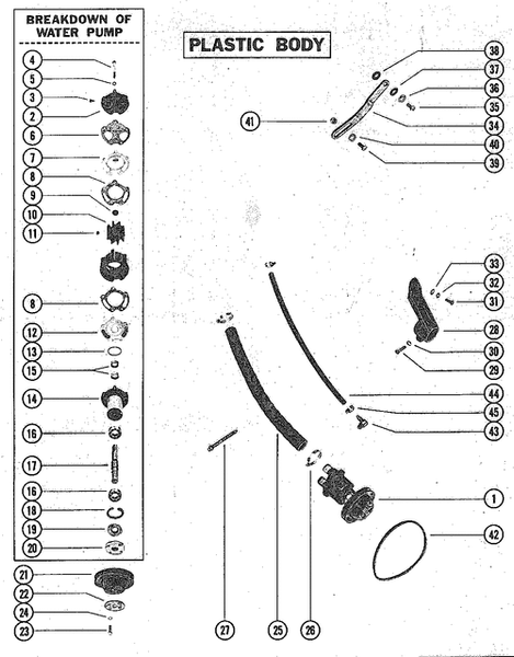 Order MERCURY 72774A1 Water Pump Assembly - Plastic Body