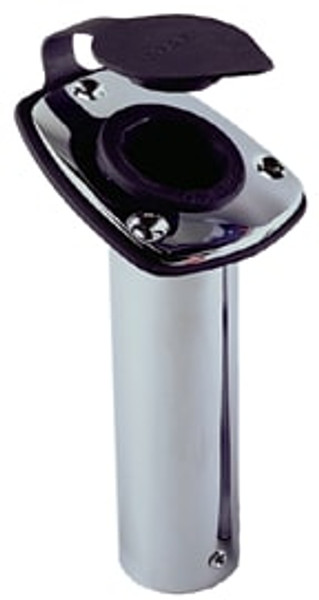 Order PERKO 0448DP1CHR 65 Deg Angled Flush Mount Rod Holder - Trapezoidal Flange, 8"