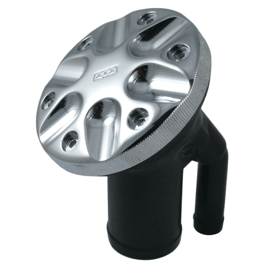 Order PERKO 0590DPWCHR Fig. 0590 1-1/2" Hose Angled Neck Vented Deck Fill - Water, Chrome Cap