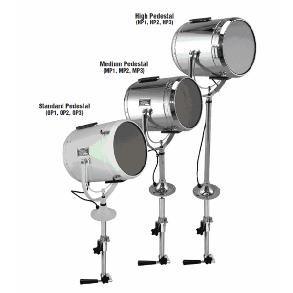 Order PERKO 0884HP2WHT 10", 12" & 14" Fig. 884 Lever Control Searchlights