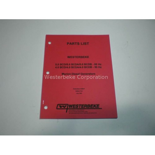 Order WESTERBEKE 38677 Partlist 5.0 Bcd, Bcda, Bcdb
