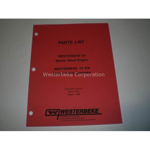 Order WESTERBEKE 32416 Partlist W52