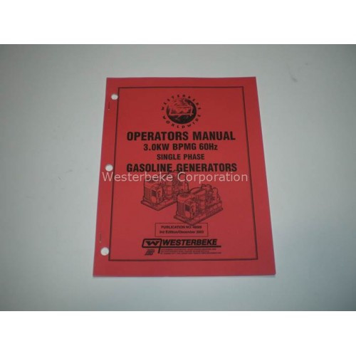 Order WESTERBEKE 48009 Manual, Operator 3.0 Bpmg/Bcg