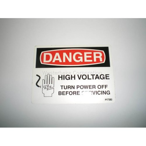 Order WESTERBEKE 47085 Label, High Voltage-Servicing