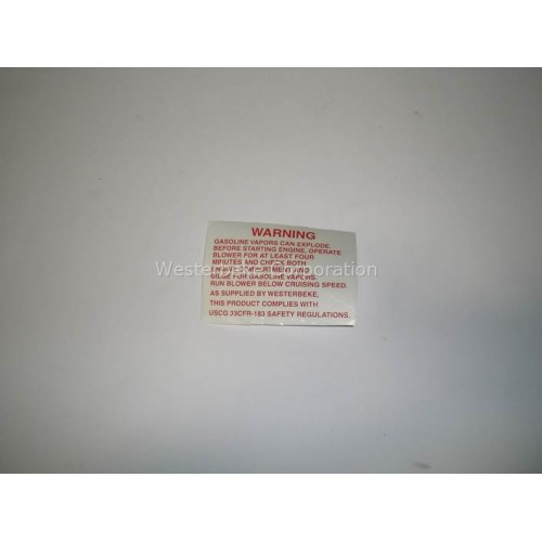 Order WESTERBEKE 33748 Label, Warning-Gasoline Vapor