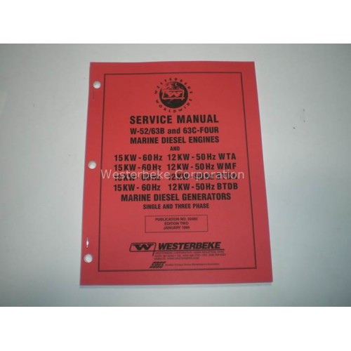 Order WESTERBEKE 32460 Manual, Service W52, 63B/C 15Kw