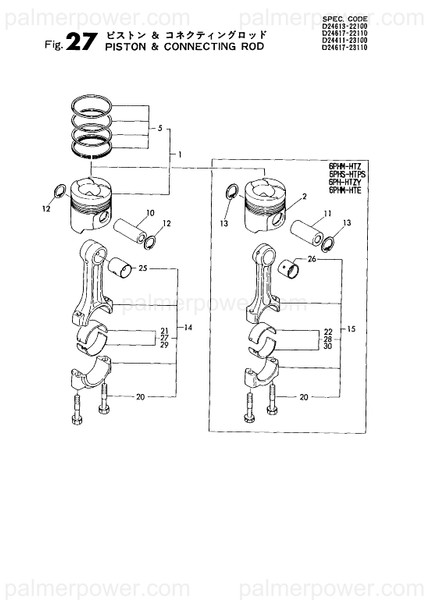 Order YANMAR 721850-23600 Metal Assy,Crank Pin