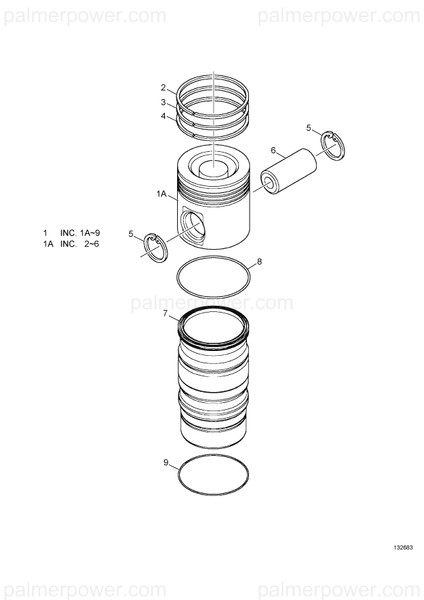 Order YANMAR 165000-91070 Piston Assy