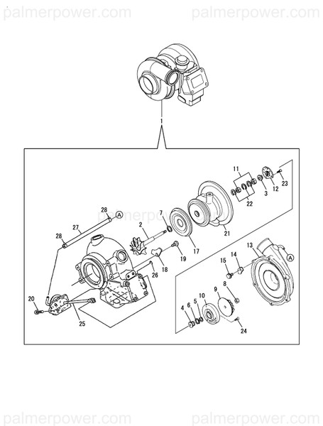 Order YANMAR 119595-18011 Turbine, Rhc7W