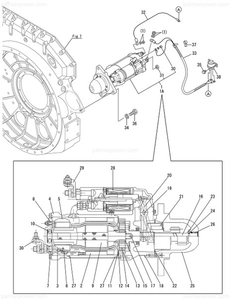 Order YANMAR 148660-77080 Starter, 8Kw