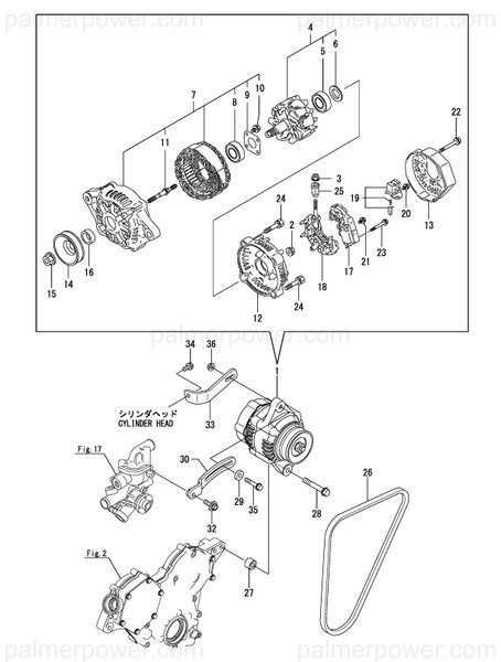 Order YANMAR 129258-42290 V-Belt, A36.5