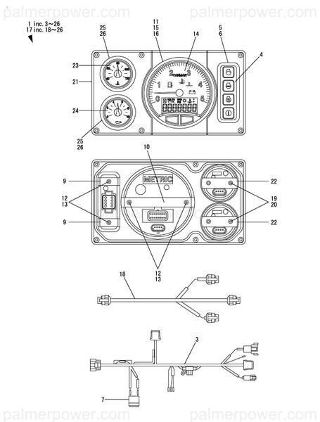 Order YANMAR 164100-21100 Harness, Panel