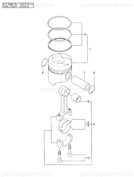 Order YANMAR 129590-22000 Piston Assy