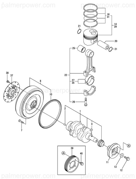 Order YANMAR 128990-21671 Pulley, Crank 6Pk