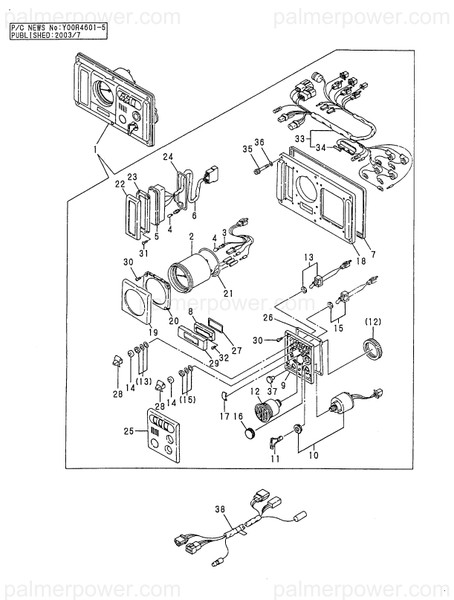Order YANMAR 120324-91610 Bezel, Stop Switch
