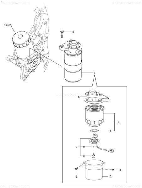 Order YANMAR 119798-55130 Cap Assy, Filter