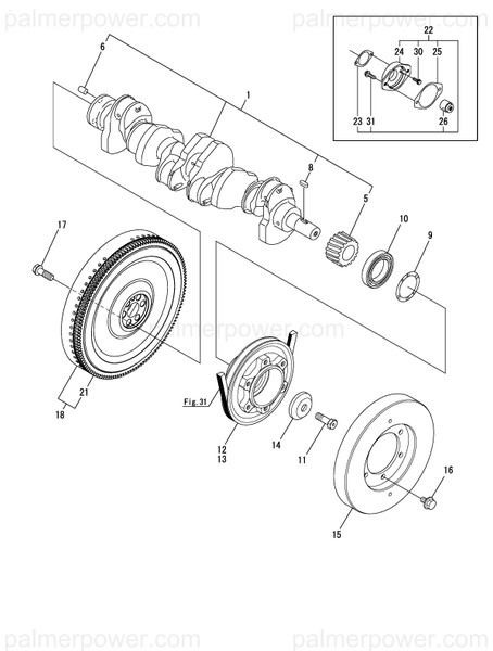 Order YANMAR 719595-21700 Crankshaft Assy