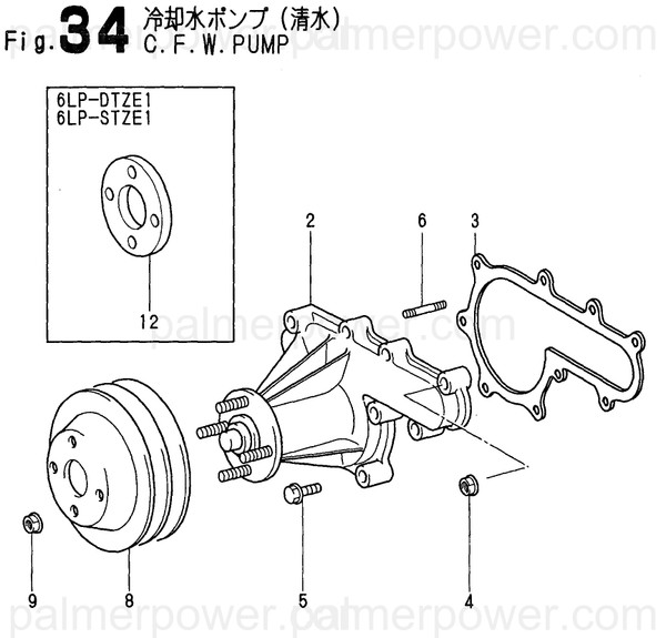 Order YANMAR 119770-00740 Gasket, Water Pump