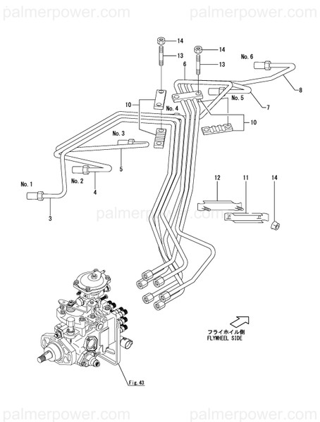 Order YANMAR 119775-59843 Pipe Assy, Injection