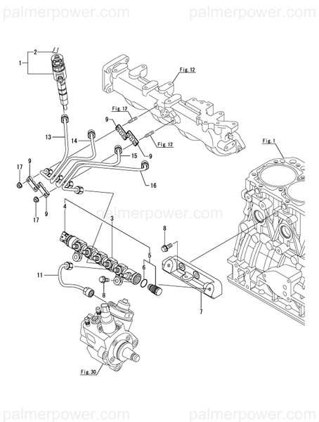 Order YANMAR 129677-59700 Pipe Assy, Rail In