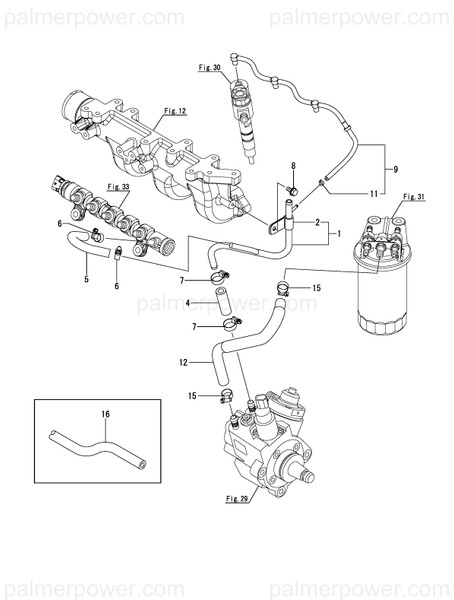 Order YANMAR 129677-59230 Hose, Fuel Return