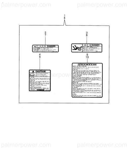 Order YANMAR 128296-07460 Label, Operation