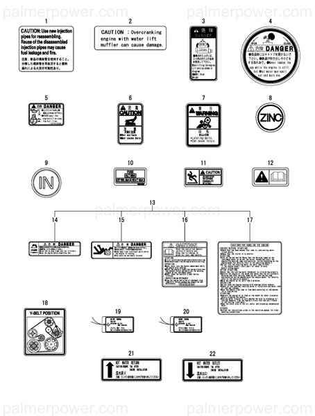 Order YANMAR 120672-07800 Label, Fuse