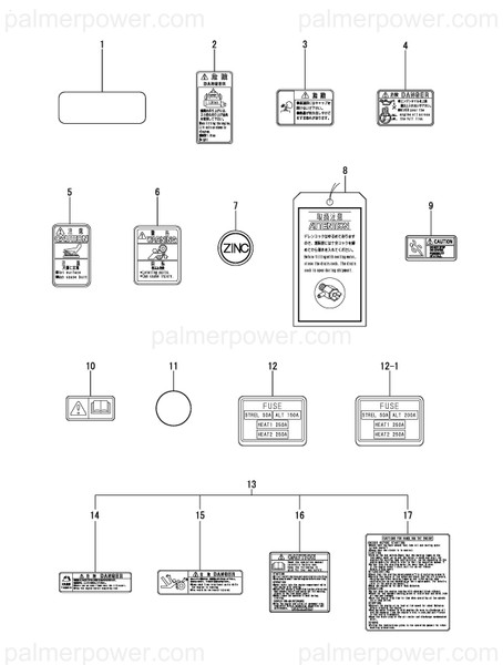 Order YANMAR 119578-07880 Label, Fuse
