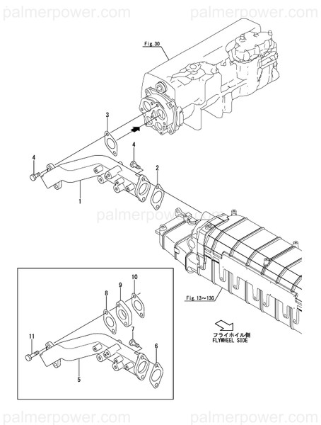 Order YANMAR 126677-49201 Bend, Cooler Inlet