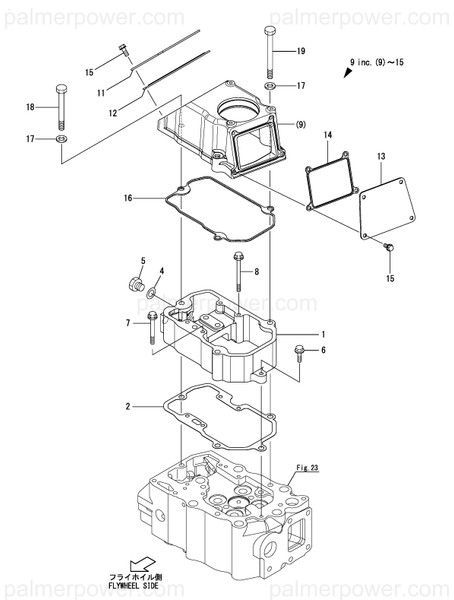 Order YANMAR 148661-11370 Rubber Pk,Cover Exh
