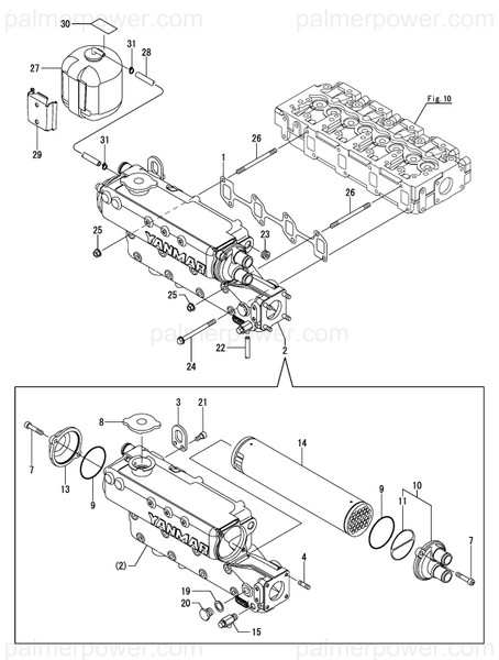 Order YANMAR 129670-44911 Cooler Assy, Water