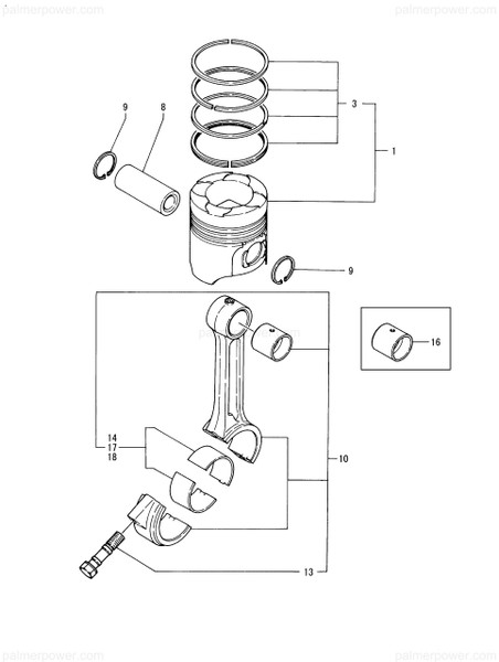 Order YANMAR 127616-22301 Pin, Piston
