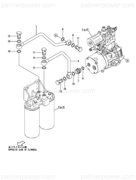 Order YANMAR 148661-59330 Pipe,Fuel Filter Out