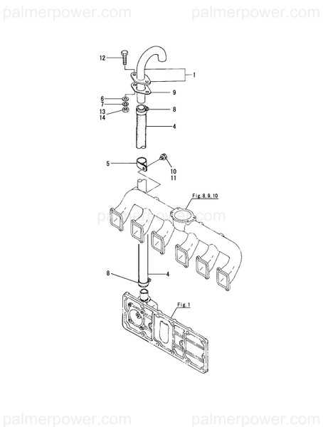 Order YANMAR 43720-801160 Pipe, Breather