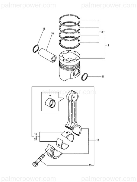Order YANMAR 727672-23601 Metal Assy,Crank Pin