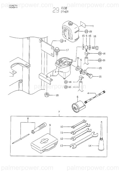 Order YANMAR 121470-44540 Label, Sub Tank