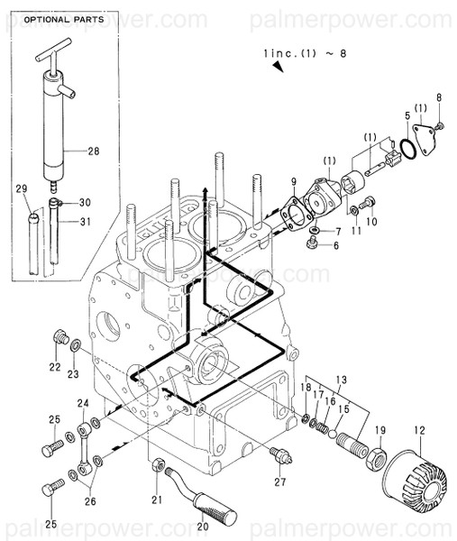 Order YANMAR 124060-32990 Plug, Oil Pump M8