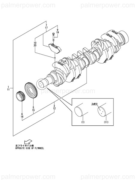 Order YANMAR 22312-160300 Pin, Parallel M16X30